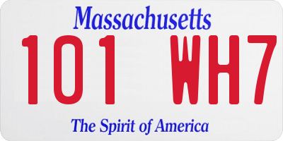 MA license plate 101WH7