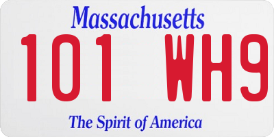 MA license plate 101WH9