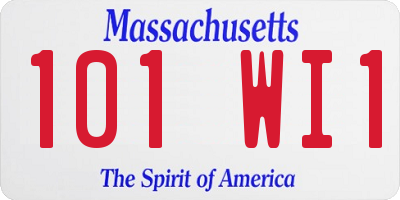 MA license plate 101WI1