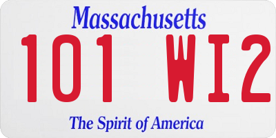 MA license plate 101WI2