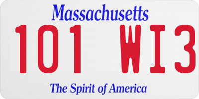 MA license plate 101WI3