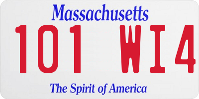 MA license plate 101WI4