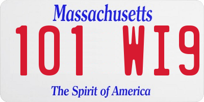 MA license plate 101WI9