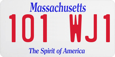 MA license plate 101WJ1