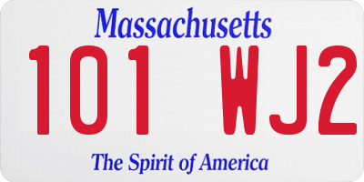 MA license plate 101WJ2