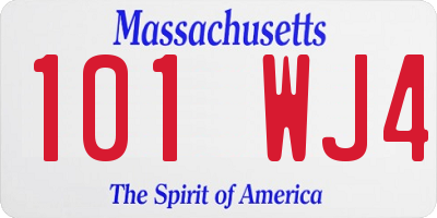 MA license plate 101WJ4