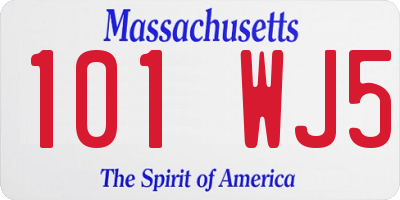 MA license plate 101WJ5