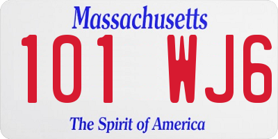 MA license plate 101WJ6