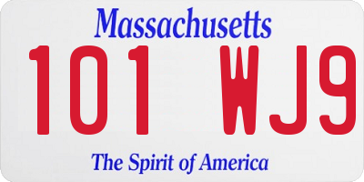 MA license plate 101WJ9