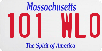 MA license plate 101WL0