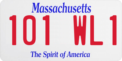 MA license plate 101WL1