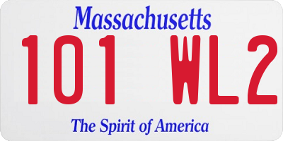 MA license plate 101WL2