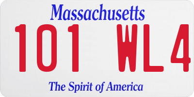 MA license plate 101WL4