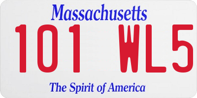 MA license plate 101WL5