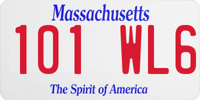 MA license plate 101WL6