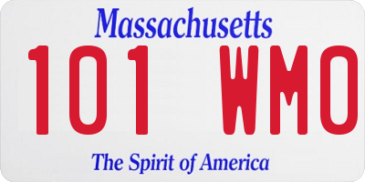 MA license plate 101WM0