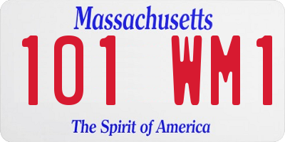 MA license plate 101WM1