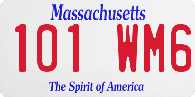 MA license plate 101WM6