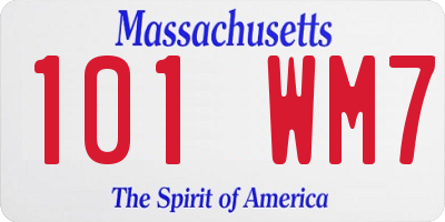 MA license plate 101WM7