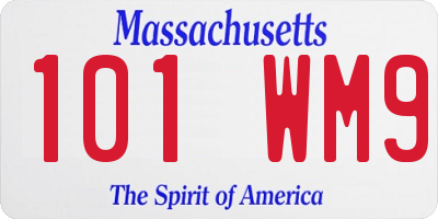 MA license plate 101WM9