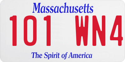 MA license plate 101WN4
