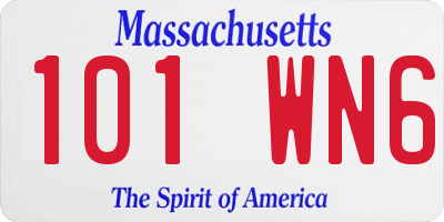 MA license plate 101WN6