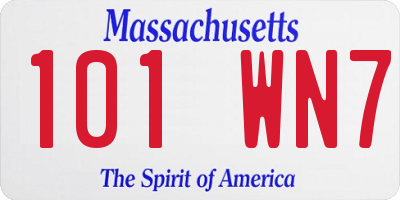 MA license plate 101WN7