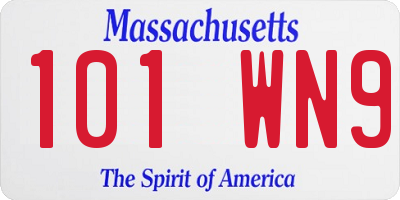 MA license plate 101WN9