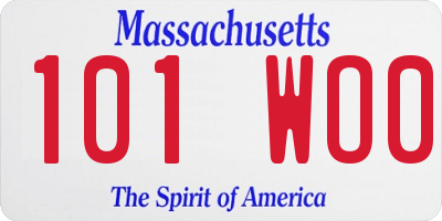 MA license plate 101WO0
