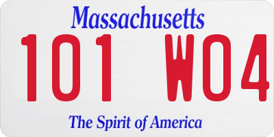 MA license plate 101WO4