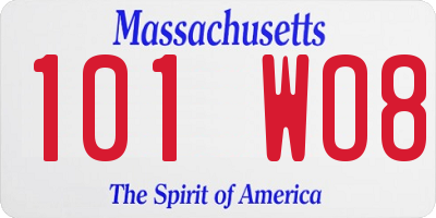 MA license plate 101WO8