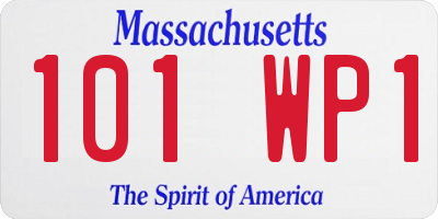 MA license plate 101WP1