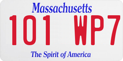 MA license plate 101WP7