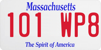 MA license plate 101WP8