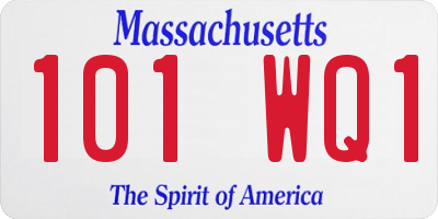 MA license plate 101WQ1