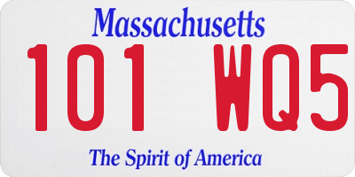 MA license plate 101WQ5