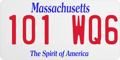 MA license plate 101WQ6