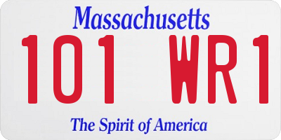 MA license plate 101WR1