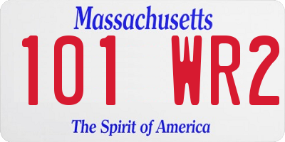 MA license plate 101WR2