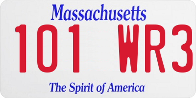 MA license plate 101WR3