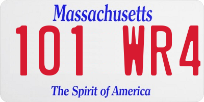 MA license plate 101WR4