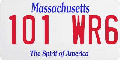MA license plate 101WR6