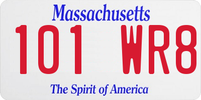 MA license plate 101WR8