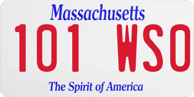 MA license plate 101WS0