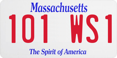 MA license plate 101WS1