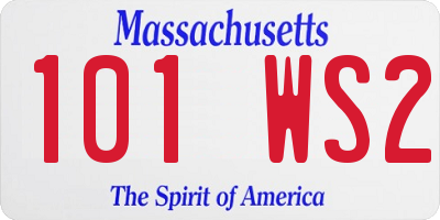 MA license plate 101WS2