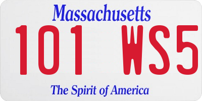 MA license plate 101WS5