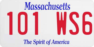 MA license plate 101WS6