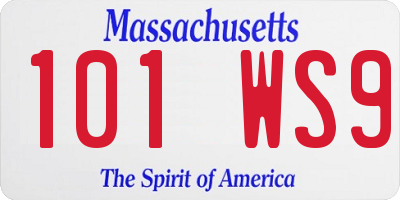 MA license plate 101WS9