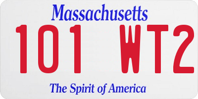 MA license plate 101WT2